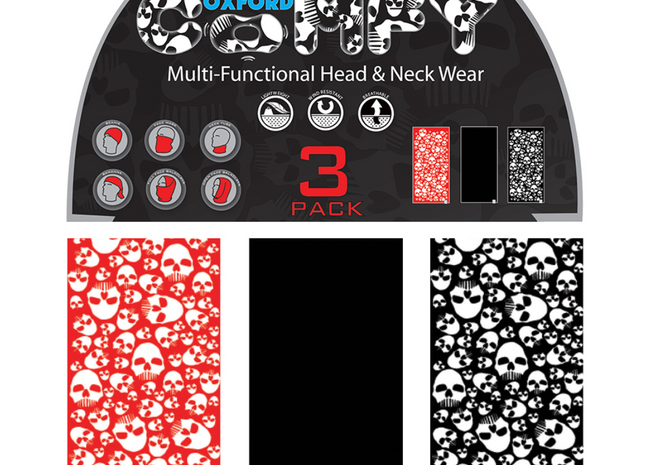 Oxford Comfy Skulls 3-Pakke Halsedisse