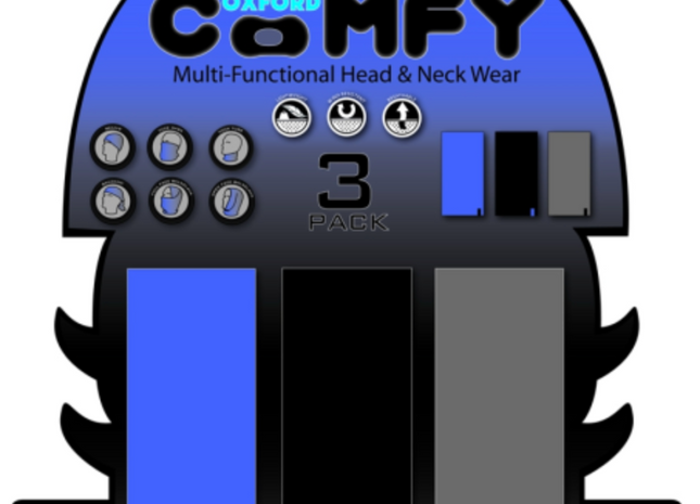 Oxford Comfy Blå/Sort/Grå 3-Pakke Halsedisse