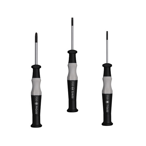 PRO Fine adjustscrewdriver set H2x50. PH2x50. T10x50. SL4x50